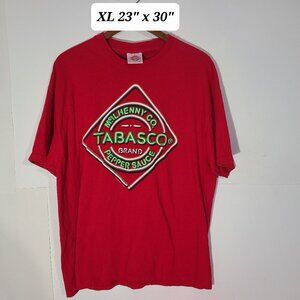 Vintage 2000 Tabasco Pepper Sauce Men's XL Red T-Shirt Y2K